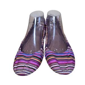 Lucky Brand Rainbow Ballet Flats Colorful Textile and Leather Upper size 7.5